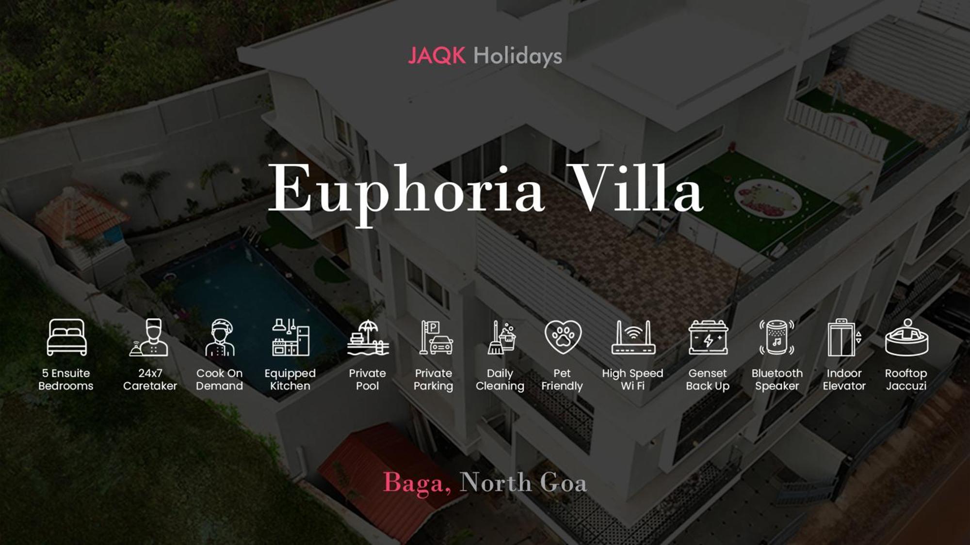 Euphoria Luxury Villa - 5Bhk - Private Pool - Jacuzzi, 巴加 外观 照片